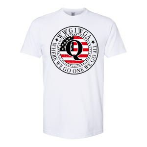 WWG1WGA Qanon Flag Emblem Softstyle CVC T-Shirt