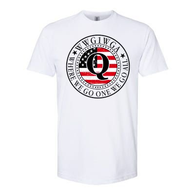 WWG1WGA Qanon Flag Emblem Softstyle® CVC T-Shirt