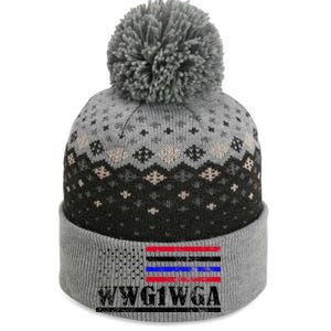 WWG1WGA Qanon Political Conspiracy The Baniff Cuffed Pom Beanie