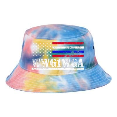 WWG1WGA Qanon Political Conspiracy Tie Dye Newport Bucket Hat