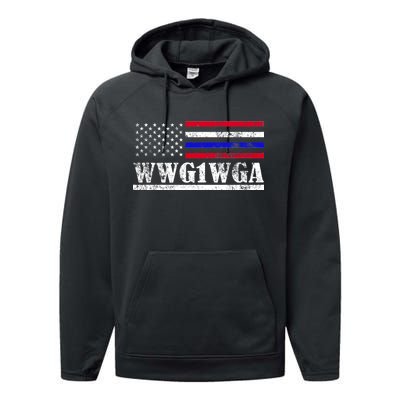 WWG1WGA Qanon Political Conspiracy Performance Fleece Hoodie