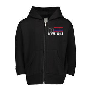 WWG1WGA Qanon Political Conspiracy Toddler Zip Fleece Hoodie