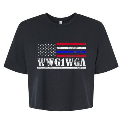 WWG1WGA Qanon Political Conspiracy Bella+Canvas Jersey Crop Tee