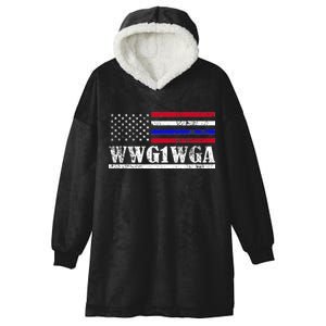 WWG1WGA Qanon Political Conspiracy Hooded Wearable Blanket