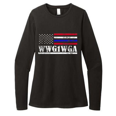 WWG1WGA Qanon Political Conspiracy Womens CVC Long Sleeve Shirt