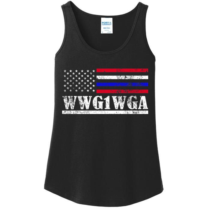 WWG1WGA Qanon Political Conspiracy Ladies Essential Tank