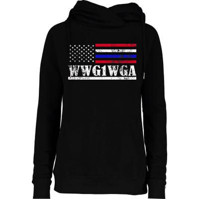 WWG1WGA Qanon Political Conspiracy Womens Funnel Neck Pullover Hood