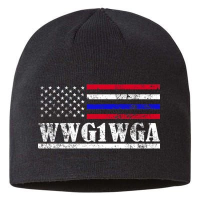 WWG1WGA Qanon Political Conspiracy Sustainable Beanie