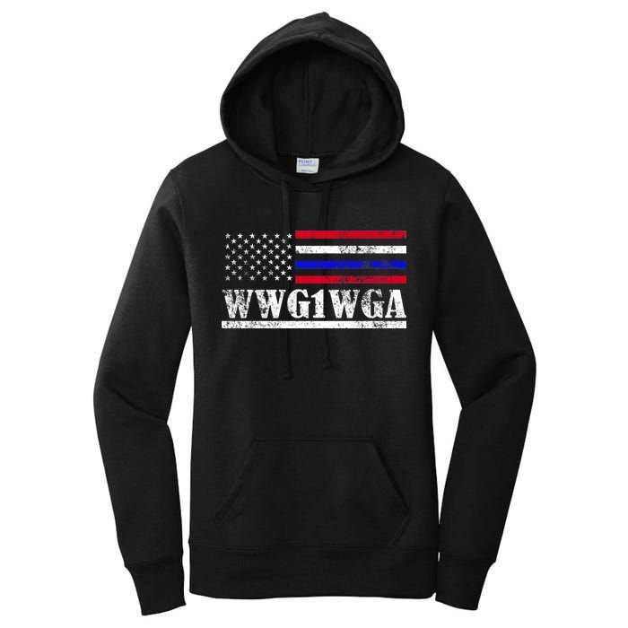 WWG1WGA Qanon Political Conspiracy Women's Pullover Hoodie