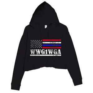 WWG1WGA Qanon Political Conspiracy Crop Fleece Hoodie