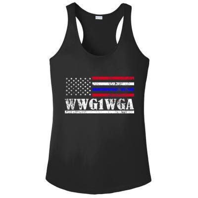 WWG1WGA Qanon Political Conspiracy Ladies PosiCharge Competitor Racerback Tank