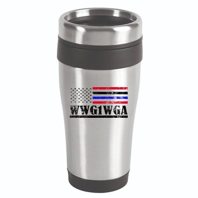 WWG1WGA Qanon Political Conspiracy 16oz Travel Tumbler