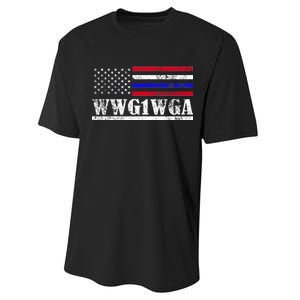 WWG1WGA Qanon Political Conspiracy Performance Sprint T-Shirt