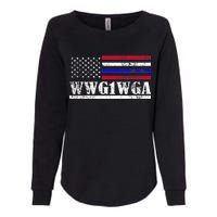 WWG1WGA Qanon Political Conspiracy Womens California Wash Sweatshirt