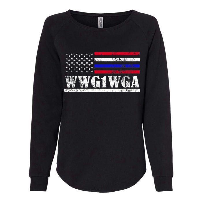 WWG1WGA Qanon Political Conspiracy Womens California Wash Sweatshirt