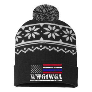 WWG1WGA Qanon Political Conspiracy USA-Made Snowflake Beanie