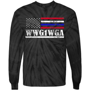 WWG1WGA Qanon Political Conspiracy Tie-Dye Long Sleeve Shirt