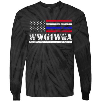 WWG1WGA Qanon Political Conspiracy Tie-Dye Long Sleeve Shirt