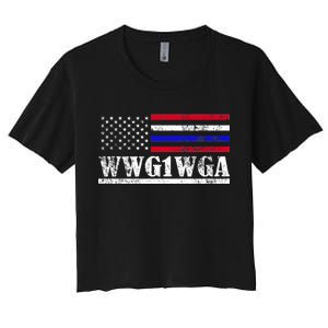 WWG1WGA Qanon Political Conspiracy Women's Crop Top Tee