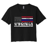 WWG1WGA Qanon Political Conspiracy Women's Crop Top Tee