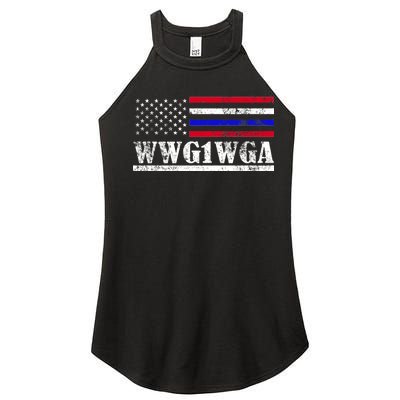 WWG1WGA Qanon Political Conspiracy Women’s Perfect Tri Rocker Tank