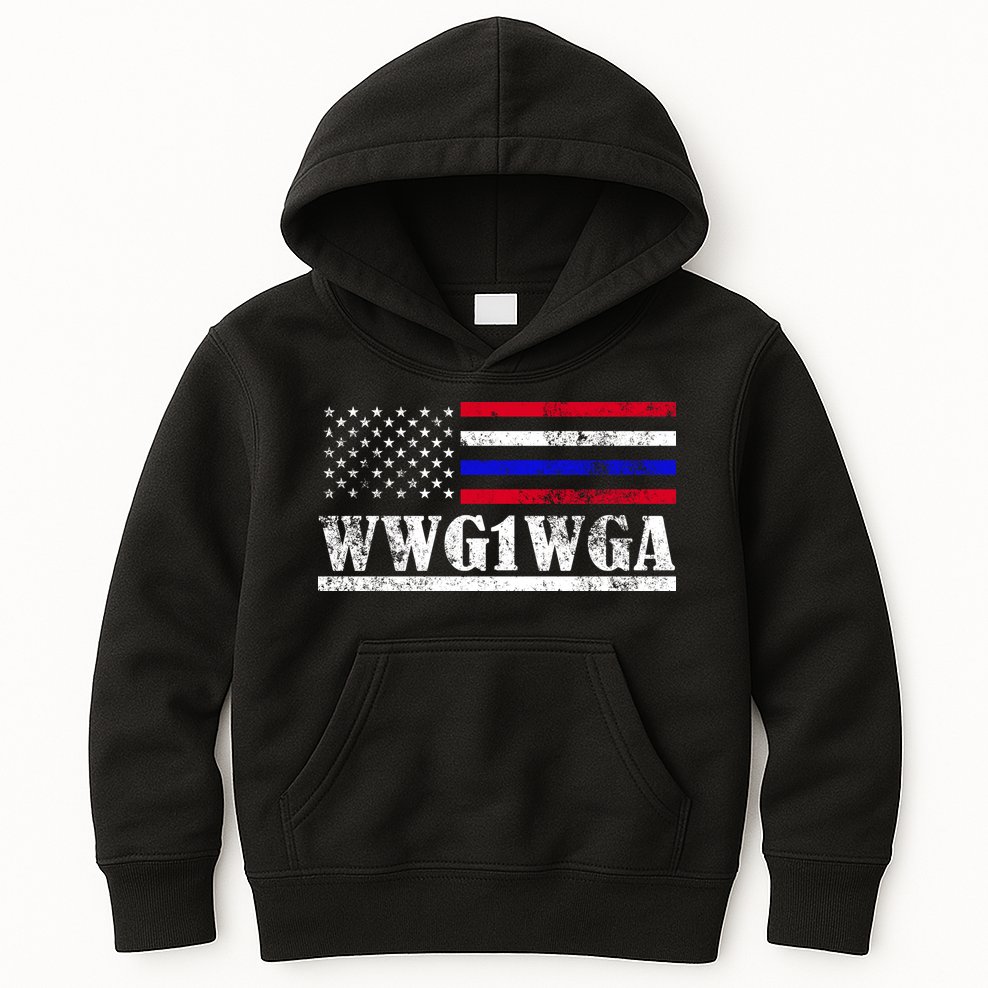 WWG1WGA Qanon Political Conspiracy Kids Hoodie