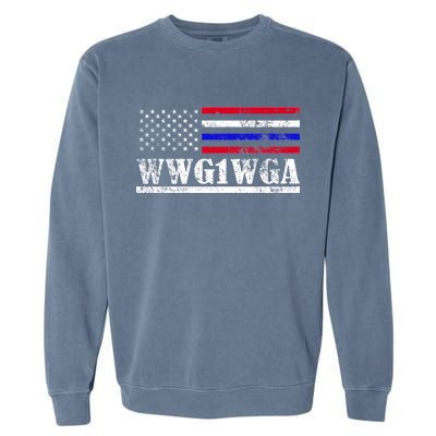 WWG1WGA Qanon Political Conspiracy Garment-Dyed Sweatshirt