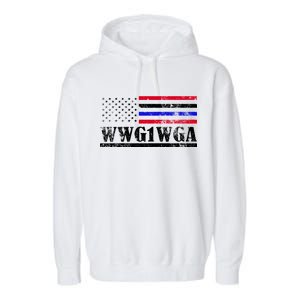 WWG1WGA Qanon Political Conspiracy Garment-Dyed Fleece Hoodie