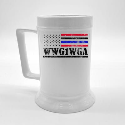 WWG1WGA Qanon Political Conspiracy Beer Stein