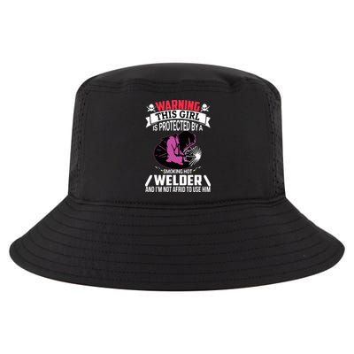 Welder Welding Girlfriend Warning This Girl Is Protected By Premium Cool Comfort Performance Bucket Hat
