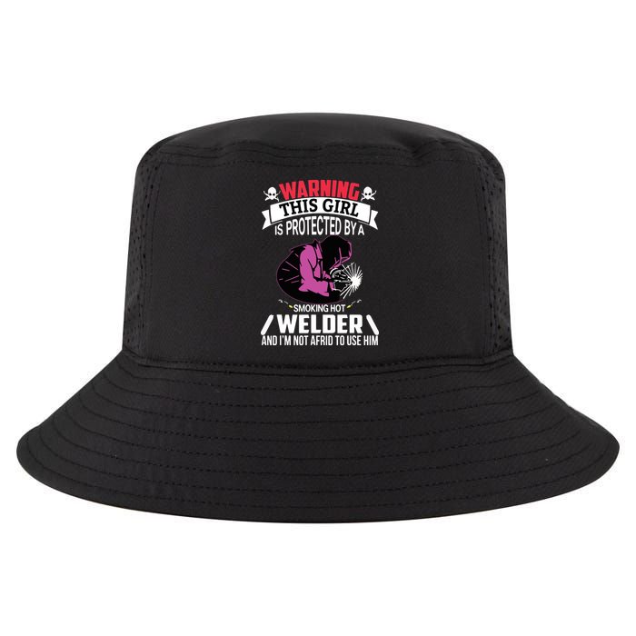 Welder Welding Girlfriend Warning This Girl Is Protected By Premium Cool Comfort Performance Bucket Hat