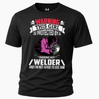 Welder Welding Girlfriend Warning This Girl Is Protected By Premium Cooling Performance Crew T-Shirt