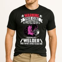 Welder Welding Girlfriend Warning This Girl Is Protected By Premium Cooling Performance Crew T-Shirt