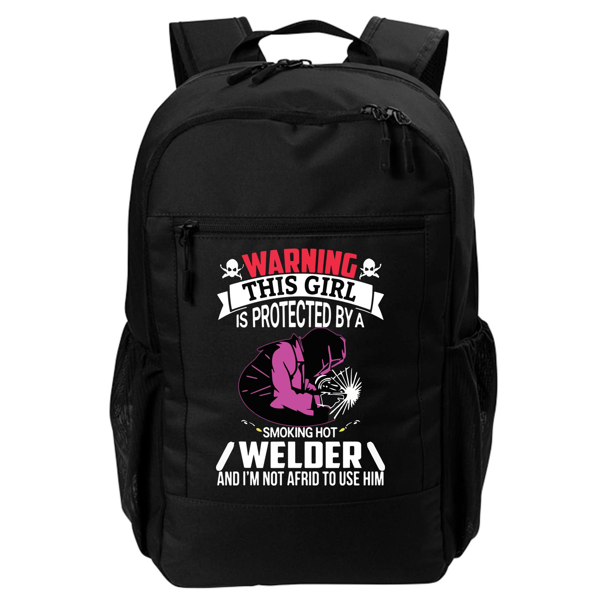 Welder Welding Girlfriend Warning This Girl Is Protected By Premium Backpack