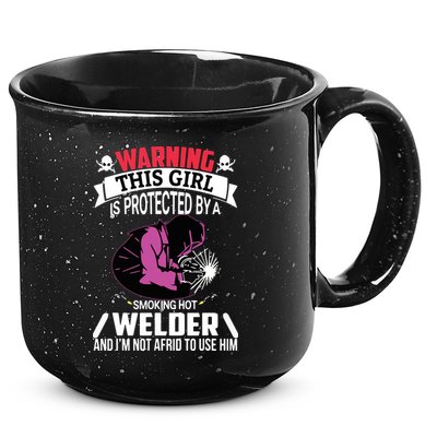 Welder Welding Girlfriend Warning This Girl Is Protected By Premium 15oz Campfire Ceramic Mug