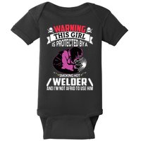 Welder Welding Girlfriend Warning This Girl Is Protected By Premium Baby Bodysuit