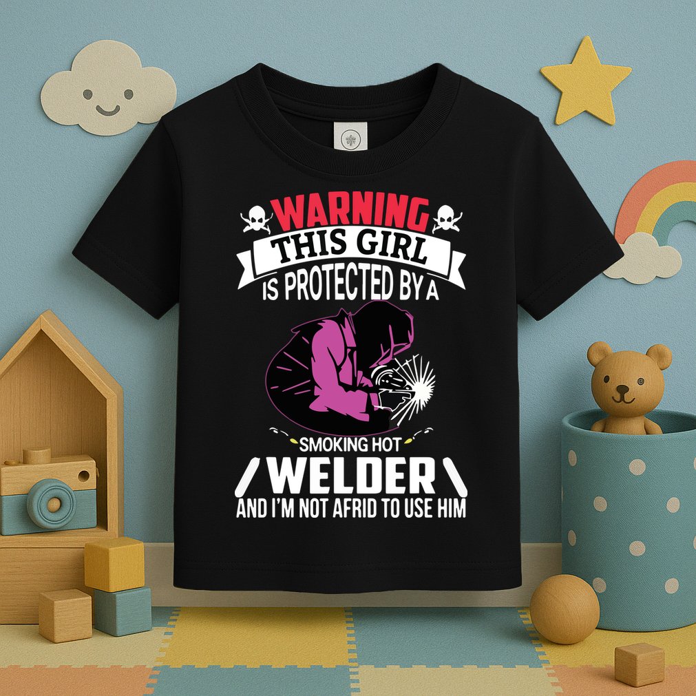 Welder Welding Girlfriend Warning This Girl Is Protected By Premium Toddler T-Shirt