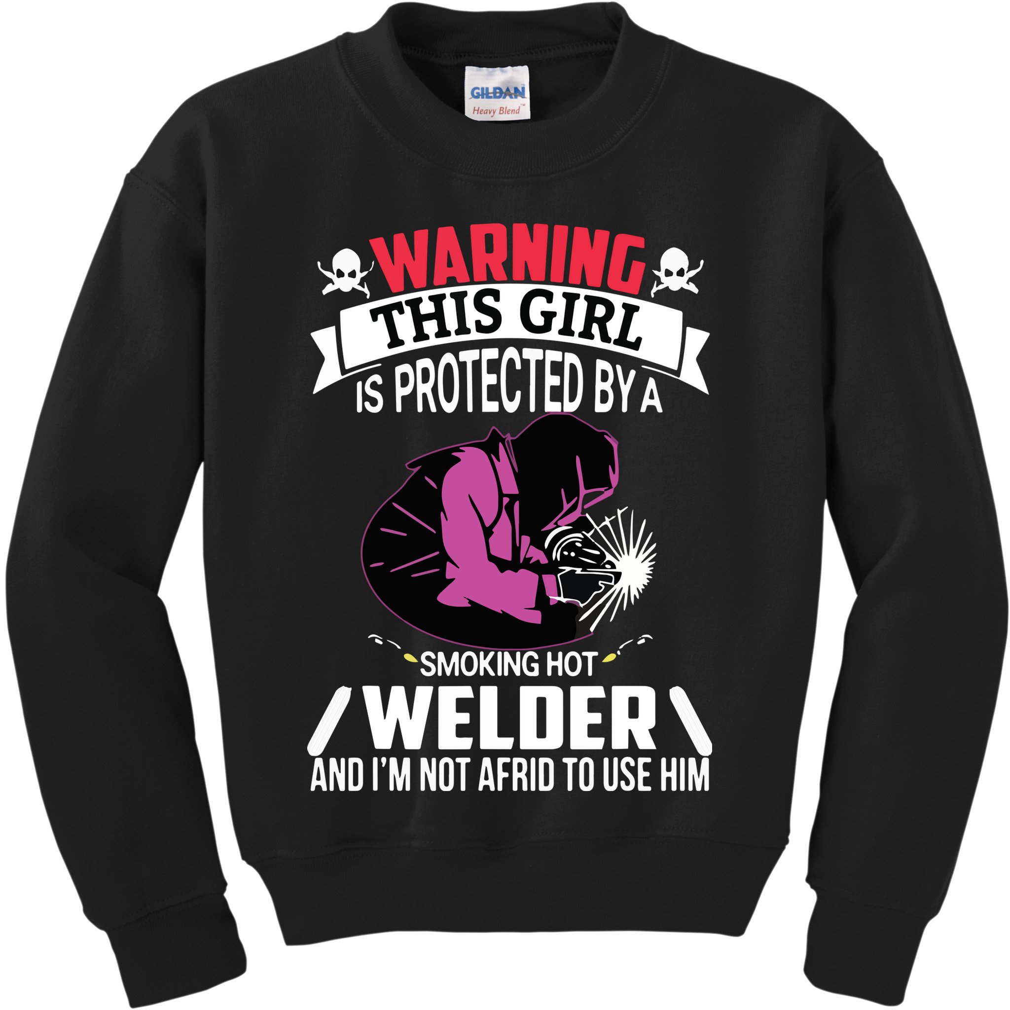 Welder Welding Girlfriend Warning This Girl Is Protected By Premium Kids Sweatshirt