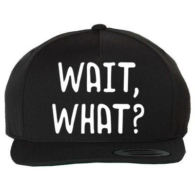 Wait What? Great Gift Popular Slang Quote Gift For Teens Meaningful Gift Wool Snapback Cap