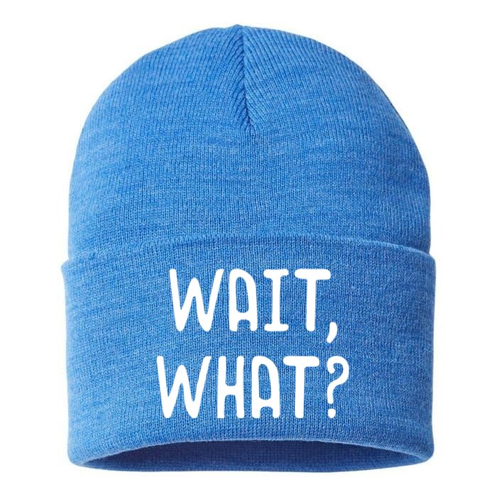 Wait What? Great Gift Popular Slang Quote Gift For Teens Meaningful Gift Sustainable Knit Beanie