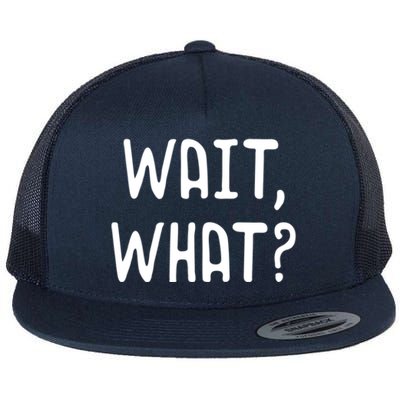 Wait What? Great Gift Popular Slang Quote Gift For Teens Meaningful Gift Flat Bill Trucker Hat