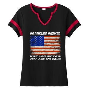 Warehouse Worker Gift Union Labor Day Gift American Flag Cute Gift Ladies Halftime Notch Neck Tee