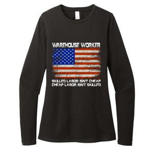 Warehouse Worker Gift Union Labor Day Gift American Flag Cute Gift Womens CVC Long Sleeve Shirt