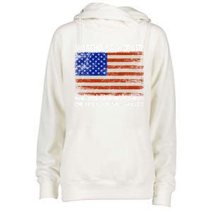 Warehouse Worker Gift Union Labor Day Gift American Flag Cute Gift Womens Funnel Neck Pullover Hood