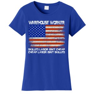 Warehouse Worker Gift Union Labor Day Gift American Flag Cute Gift Women's T-Shirt