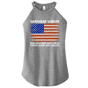 Warehouse Worker Gift Union Labor Day Gift American Flag Cute Gift Women's Perfect Tri Rocker Tank