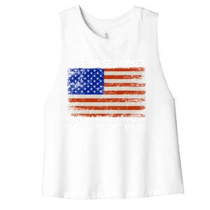 Warehouse Worker Gift Union Labor Day Gift American Flag Cute Gift Women's Racerback Cropped Tank