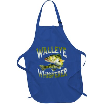 Walleye Whisperer Graphic Fishing Gift Fisher Gift Full-Length Apron With Pockets