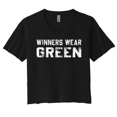 Winners Wear Green Team Spirit Game Competition Color War Women's Crop Top Tee