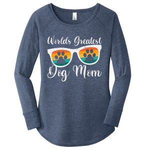 Womens Worlds Greatest Dog Mom Women's Day Mothers Day Women's Perfect Tri Tunic Long Sleeve Shirt